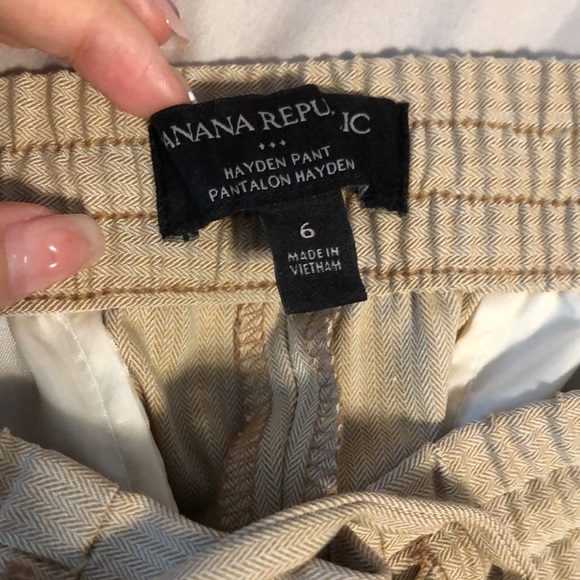 Banana Republic Hayden Pants Beige with drawstring size 6 - Picture 6 of 7